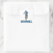 Trail Mountain Biker Downhill Quadratischer Aufkleber (Tasche)