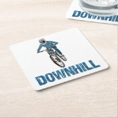 Trail Mountain Biker Downhill Rechteckiger Pappuntersetzer (angewinkelt)