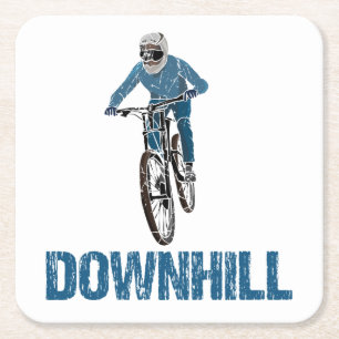 Trail Mountain Biker Downhill Rechteckiger Pappuntersetzer