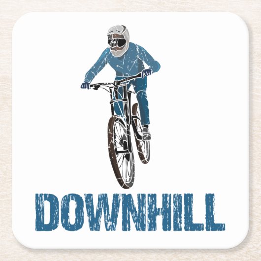 Trail Mountain Biker Downhill Rechteckiger Pappuntersetzer (Vorderseite)