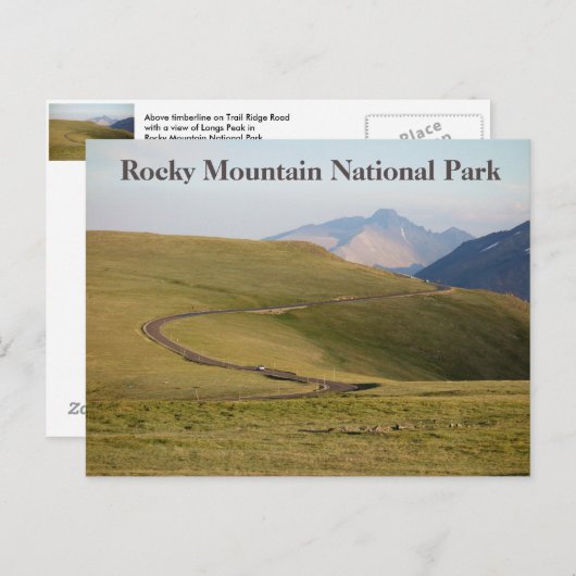 Trail Ridge Rocky Mountain Nationalpark Postcard Postkarte (Vorne/Hinten)