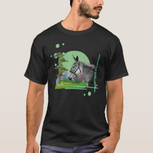 Trail Riding Mule and Mountains T-Shirt