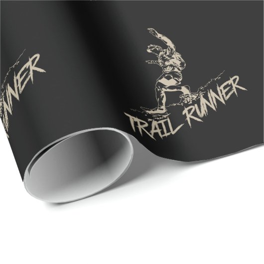 Trail Runner Joggen am Berg Geschenkpapier (Rolleneckpunkt)