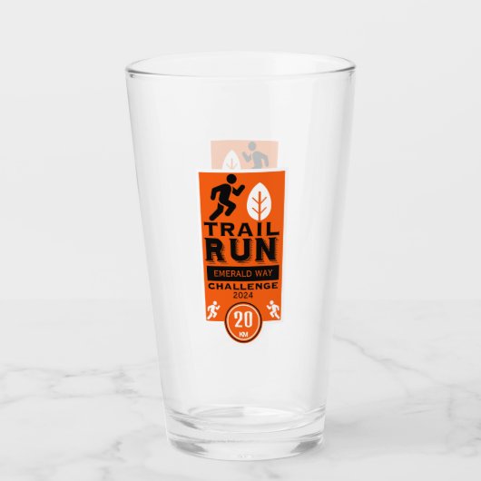 Trail Runner Rennen Wettbewerb Glas (Vorderseite)