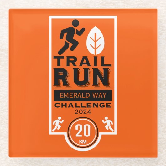 Trail Runner Rennen Wettbewerb Glasuntersetzer (Vorderseite)