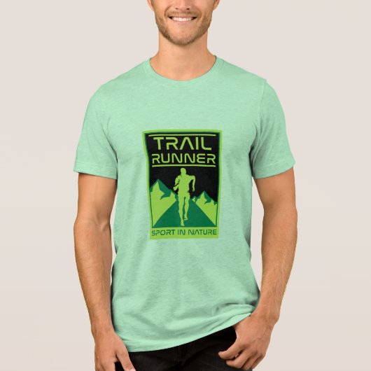 Trail Runner Sport in der Natur Tri-Blend Shirt (Vorderseite)