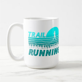 Trail Running blauen Sonnenuntergang mit Bergen  Kaffeetasse