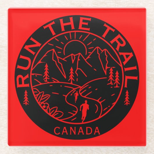 Trail Running Canada Glasuntersetzer (Vorderseite)