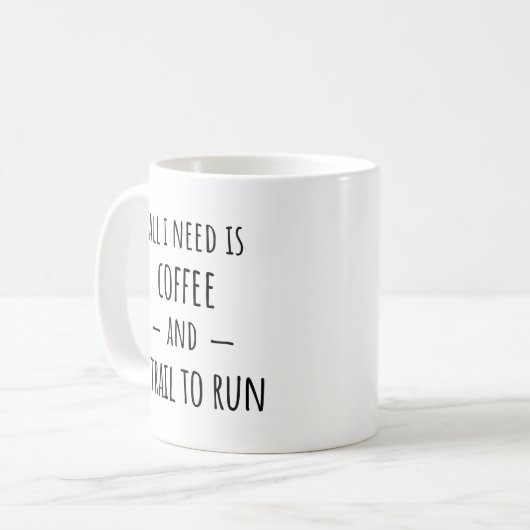 Trail Running Geschenk Idee Kaffee Tasse (Vorderseite Links)