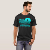 Trail Running im blauen Sonnenuntergang mit Wald T-Shirt (Vorne ganz)