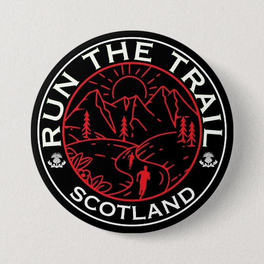 Trail Running Schottland Button (Vorderseite)