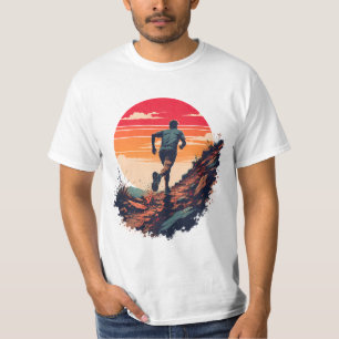 Trail Running Sonnenuntergang Bergläufer Grafik Ku T-Shirt