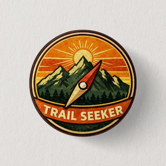 Trail Seeker Badge | Adventure Outdoor Award Button (Vorderseite)