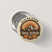 Trail seeker Explorer Badge | Kids Outdoor Award Button (Vorne & Hinten)