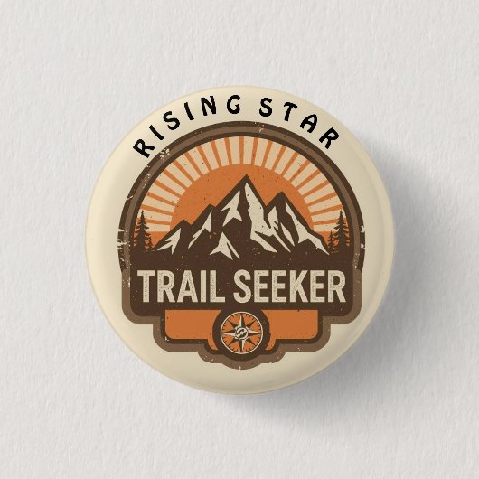 Trail seeker Explorer Badge | Kids Outdoor Award Button (Vorderseite)