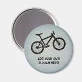 Trail und Mountainbike - Ihr Text - Stahlaussehen Magnet (Vorderseite/Rückseite)