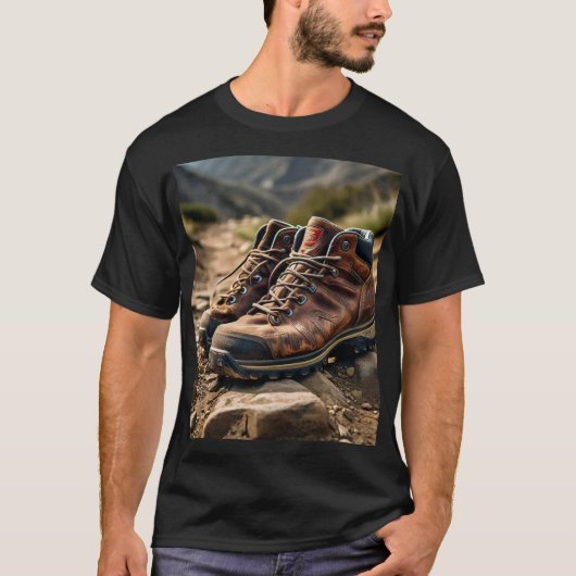 Trailblazer: Wanderstiefel auf dem Rugged Terrain T-Shirt (Vorderseite)