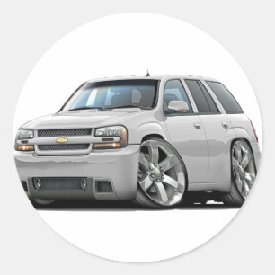 Trailblazer-Weiß-LKW Runder Aufkleber