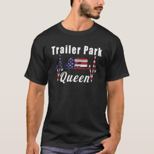Trailer Park Queen Heartbeat Flag 4. Juli T-Shirt