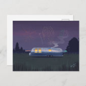 Trailer Silver RV & Night Sky Postkarte (Vorne/Hinten)