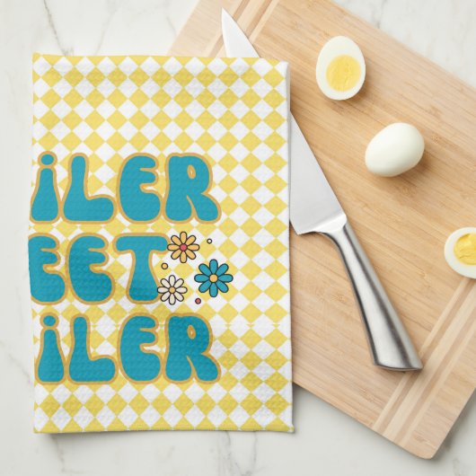 Trailer Sweet Trailer Gelbes Harlequin Geschirrtuch (Viertel Falte)