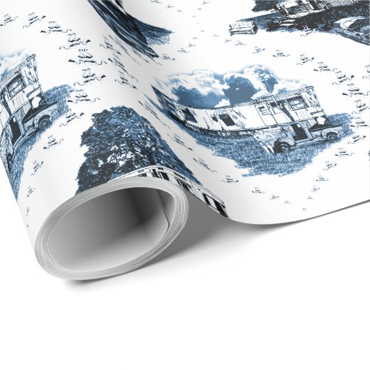 Trailer Trash Toile Geschenkpapier (Rolleneckpunkt)