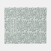 Trailing Blumenname Geburtsdatum Grün Baby Fleecedecke (Vorderseite (Horizontal))