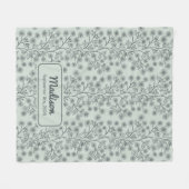 Trailing Blumenname Geburtsdatum Grün Baby Fleecedecke (Vorderseite (Horizontal))