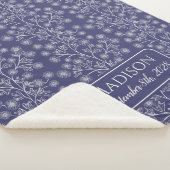 Trailing Blumenname Geburtsdatum Navy Blue Baby Sherpadecke (3/4)