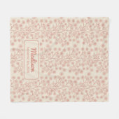 Trailing Blumenname Geburtsdatum Pink Baby Fleecedecke (Vorderseite (Horizontal))