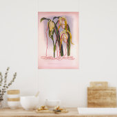 Trailing Orchiale Vintage Cypripedium Selenipedium Poster (Küche)