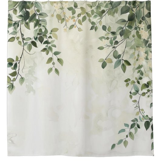 Trailing Vines mit weißem Blume Duschvorhang (Vorderseite)