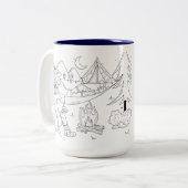 Trailpaca Stary Nachtlager-Empfindungen Zweifarbige Tasse (Vorderseite Links)