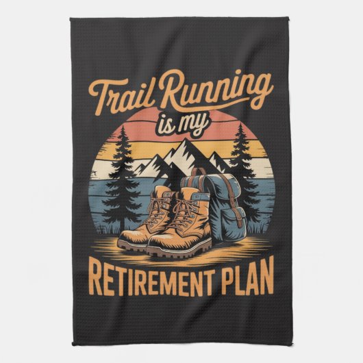 Trailrunning ist mein Rentenplan Geschirrtuch (Vertikal)