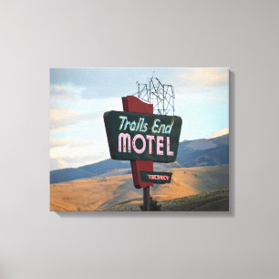 Trails End Motel Sign, Wyoming Leinwanddruck
