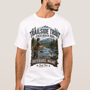 Trailside Forelle Saco River Run Fryeburg Maine Te T-Shirt