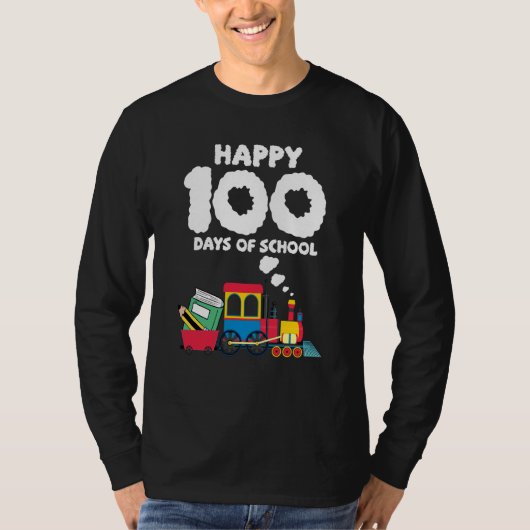 Train 100 Days Of Kindergarten School Student Teac T-Shirt (Vorderseite)
