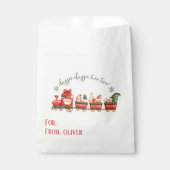 Train 2nd Birthday Watercolor Santas Party Express Geschenktütchen (Vorderseite)