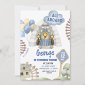 Train All Bard Boy Geburtstag Einladung (Vorderseite)