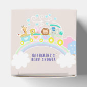Train Animals Baby Pastel Gray Geschenkschachtel (Oben)