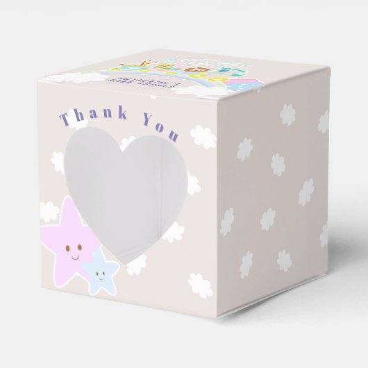 Train Animals Baby Pastel Gray Geschenkschachtel (Vorderseite)