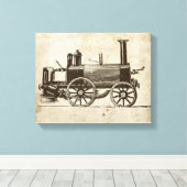 Train Antique Toy Steam Train Motor Leinwanddruck (Insitu (Holzboden))
