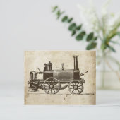 Train Antique Toy Steam Train Motor Postkarte (Stehend Vorderseite)