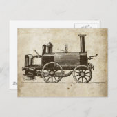 Train Antique Toy Steam Train Motor Postkarte (Vorne/Hinten)
