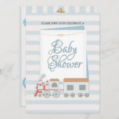 Train Baby Shower Einladung (Vorne/Hinten)