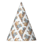 Train Birthday Baby Shower Party Hat Partyhütchen (Rückseite)