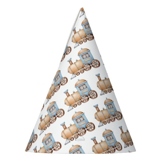 Train Birthday Baby Shower Party Hat Partyhütchen (Links)
