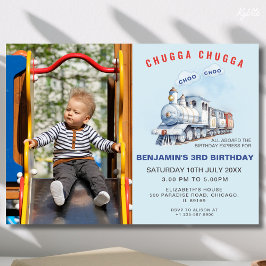 Train Birthday Foto Einladung Chugga Chugga Thema