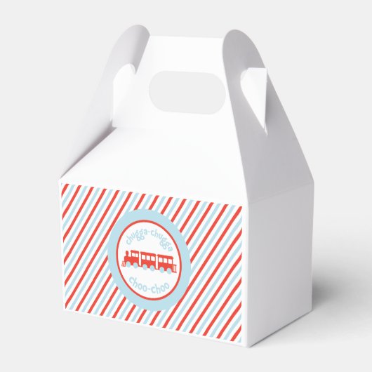 Train Birthday Gable Favor Box Geschenkschachtel (Vorderseite)