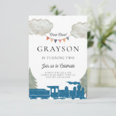 Train Birthday Invitation Boys Einladung (Stehend Vorderseite)